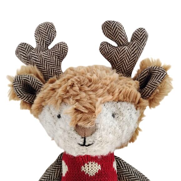 🎄🦌 Anthropologie Sock Monkey Reindeer Plush Tree Topper 🐒✨ Rare 2016 Holiday - Picture 10 of 16